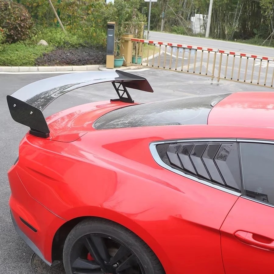 Adjustable Carbon Fiber Rear Spoiler for 2015-2023  Mustang GT500 Style High Stand Trunk Wing